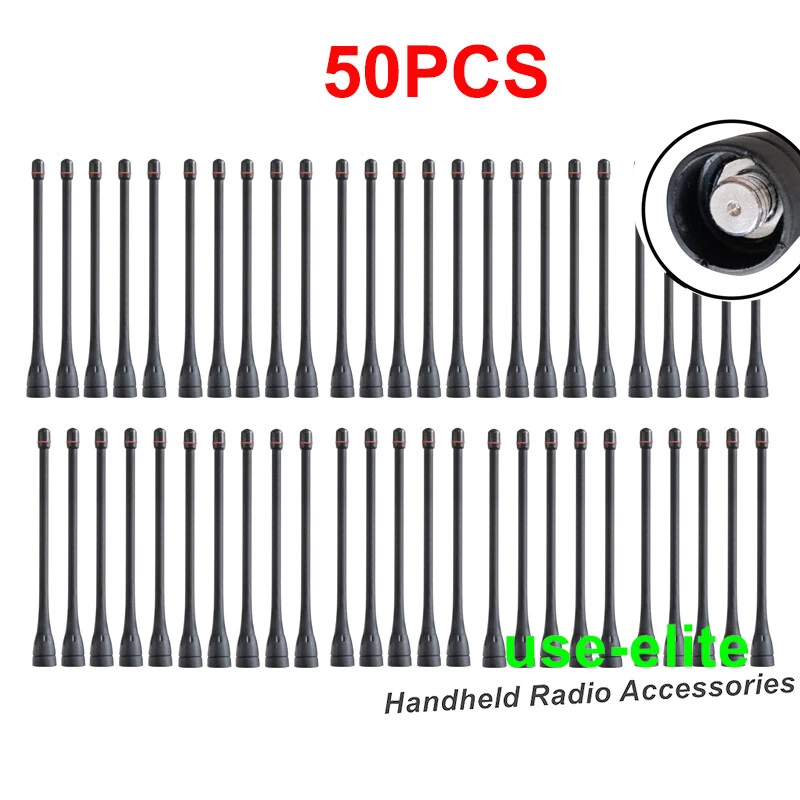 50X Antenas UHF para radio portátil IC-F4001 F4011 F4021 F25 F26 F43 FA-SC57U Foto 1 de 4