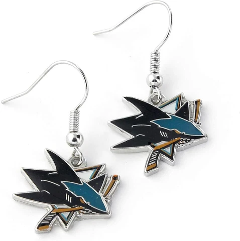 SAN JOSE SHARKS - TEAM LOGO - DANGLE EARRINGS BRAND NEW - NHL-ER-015-21 Cover