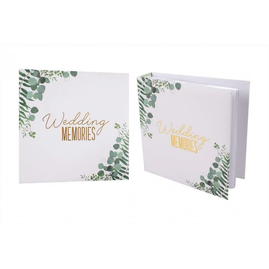 Wedding Photo Album Eucalyptus Gold And Green Design Elegant 200 Photos 6"x4"  - Image 1 of 4