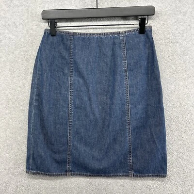 Ann Taylor Denim Skirt Womens Size 4 Pencil Straight Flat Front Knee Length VTG - Image 1 of 4