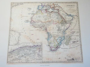 Vtg Africa Afrika By F.V. Stulpnagel Map Art Print Spain - Picture 1 of 7