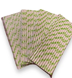 Paper Straws 100 White Green Polka Dot Drinking Straw New - Picture 1 of 3