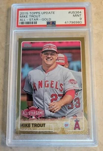 2015 TOPPS UPDATE MIKE TROUT ALL-STAR GOLD #US364 PSA 9 MINT ANGELS NEW JERSEY  - Picture 1 of 1