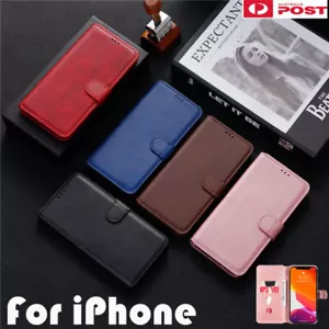For iPhone 16 15 14 13 12 11 ProMax 16e Wallet Case Leather Flip Card Slot Cover - Picture 1 of 50
