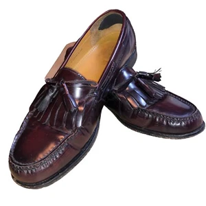 Cole Haan C02692 Mens Pinch Shawl Bow II Burgundy Tassel Kilt Loafers Size 11 D - Picture 1 of 11