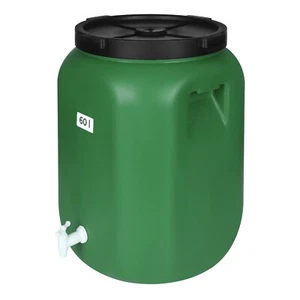 Weithalsfass Futtertonne Fasssilage Regen Fass Gepäcktonne 60 L mit Hahn grün - Bild 1 von 17