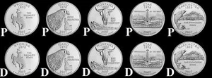 A COMPLETE P&D 2007 Ten (10) Coins Brilliant Uncirculated US State Quarter Set - Picture 1 of 8