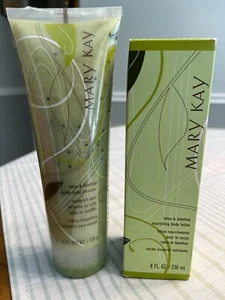 New Mary Kay Lotus & Bamboo Loofah Body Cleanser & Body Lotion 8oz - Picture 1 of 7