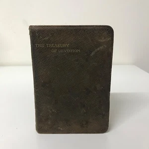 Vintage The Treasury of Devotion Book Early 1900s Gold Gilt Religious HC - Foto 1 di 7