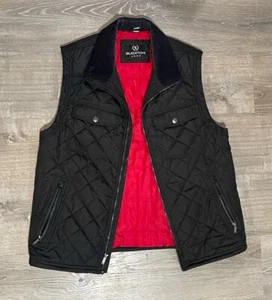 READ DESCRIPTION Bugatchi Uomo Vest Black Red Lined Padded Puffer Size XL(?) - Picture 1 of 17
