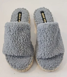 Dolce Vita Karlee Damen-Pantoletten mit Kunst-Lammfell Größe 7 (blau) neu - Bild 1 von 8