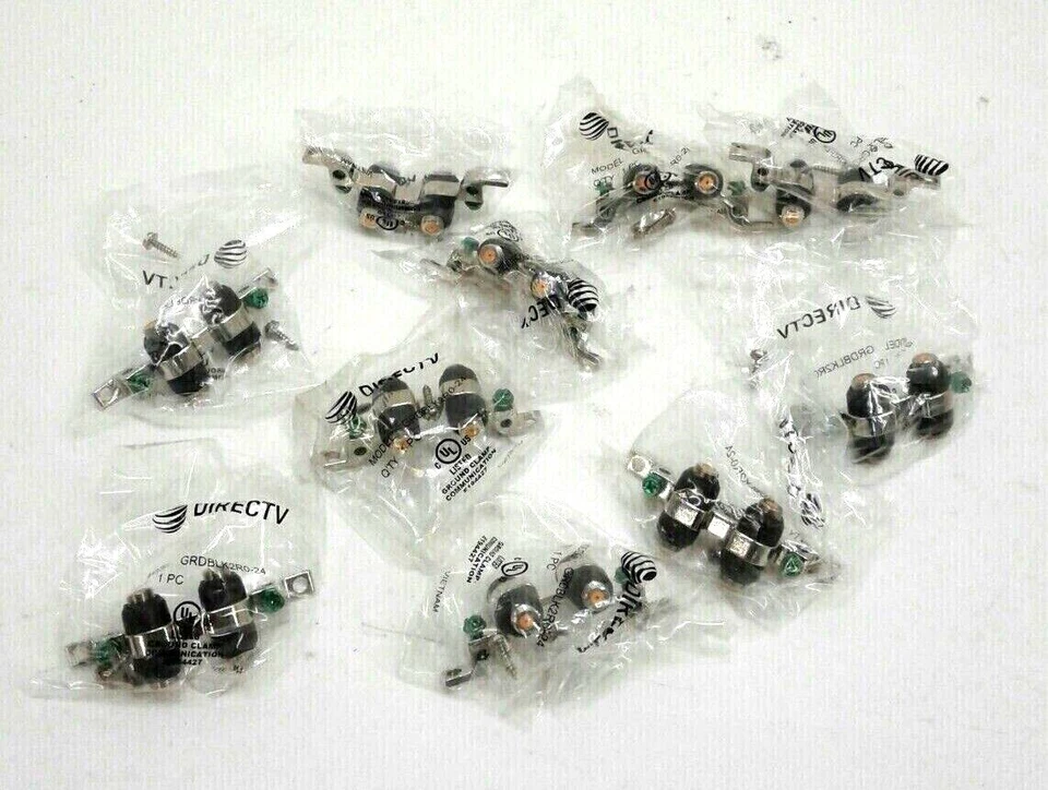 DIRECTV GRDBLK2R0-24 Dual Ground Blocks w/ Weather Seals  Sold In Lots of 10 - Image 1 of 3