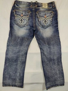 Rock Revival Jeans Herren 38 Dashaw Straight Distressed Denim bestickte Taschen - Bild 1 von 11