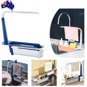 Telescopic Sink Rack Holder Expandable Storage Drain Basket Home Kitchen Tools - Picture 1 of 12