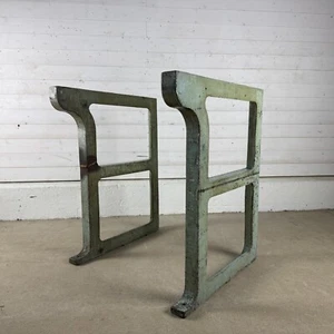Pair of Reclaimed Cast Iron Workbench Legs - Picture 1 of 8