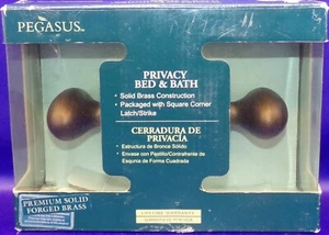 Pegasus Privacy Bed & Bath Handle Door Set Matte Bronze Solid Brass New - Picture 1 of 4