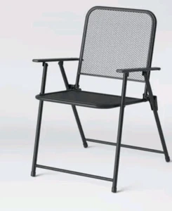 FOUR Metal Mesh Folding Outdoor Portable Sport Chair - Room Essentials *4 Chairs - Picture 1 of 3