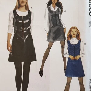 90s McCalls Pattern 8363 Sleeveless Princess Jumper Dress Short A Line 8 10 12 - Picture 1 of 3