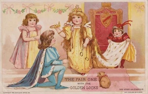 1894 LION COFFEE Victorian Trade Card~FAIR ONE w/ GOLDEN LOCKS~4"x 6" Fairy Tale - Picture 1 of 2