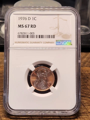 1976 D Lincoln 1c, NGC Certified MS 67 RD,  "TOP POP" 1 OF 9, 003 Cover
