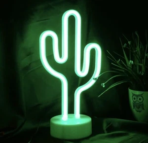 NEON KAKTUS LAMPE IDEAL FÜR JEDEN RAUM DEKORATION NACHTLICHT DEKO - Bild 1 von 7