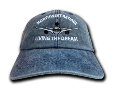 Gorra de avión ajustable bordada azul medianoche retirada Northwest Airlines Foto 1 de 4