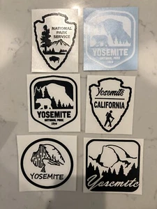 "Juego de 6 calcomanías de 3" pegatinas del Parque Nacional de Yosemite California" nuevas - Imagen 1 de 2