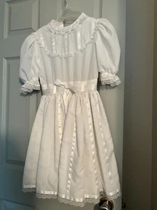 Home Made Beautiful Communion Dress,  Lace & ribbon with Slip  - Picture 1 of 4
