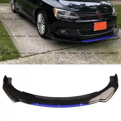 For Volkswagen Passat Front Bumper Lip Spoiler Splitter Gloss Black Blue - Image 1 of 4