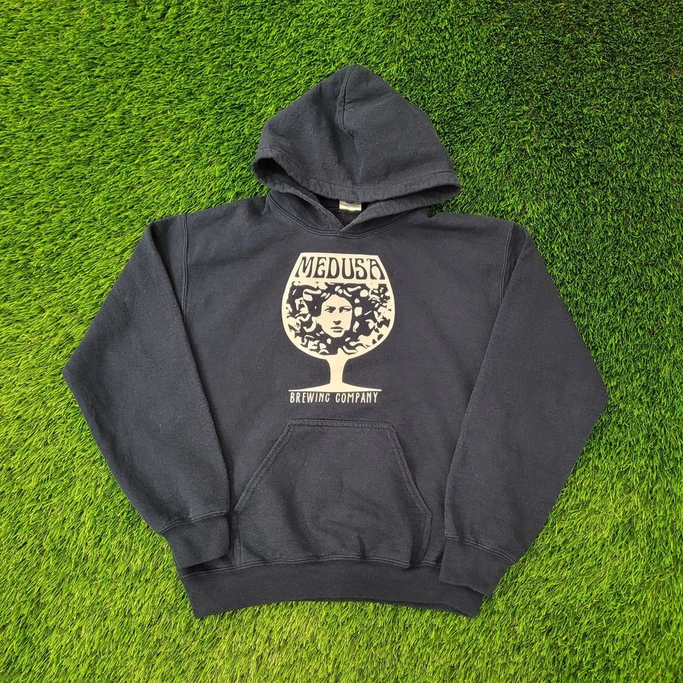 Vintage Y2K Medusa Brewing Hoodie Womens Small 19x22 Baggy - Image 1 of 4
