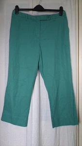 Sz 12 W34 L24.5 Lands End Green Cotton Crop Chino Style Trousers VGC - Picture 1 of 18