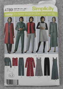 Simplicity Sewing Pattern 4789 20W-28W Pant Vest Jacket Jumper PartCut FREE SHIP - Picture 1 of 7