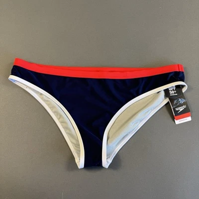 Speedo Women's Swimsuit Bottom Bikini Creora Highclo Hipster XL Red White Blue - Image 1 of 4