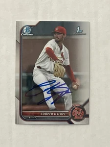 Cooper Hjerpe SIGNED 2022 Bowman Draft Chrome 1st RC #BDC-95 IP AUTO Cardinals B - Picture 1 of 2