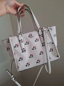 NWT COACH 34774 Crosby Mini Carryall In Printed Crossgrain Leather Bramble Rose - Picture 1 of 8