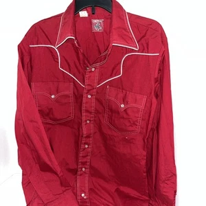 Chute #1 Vintage Rodeo Cowboy Shirt Button Down Red Snap - Picture 1 of 8