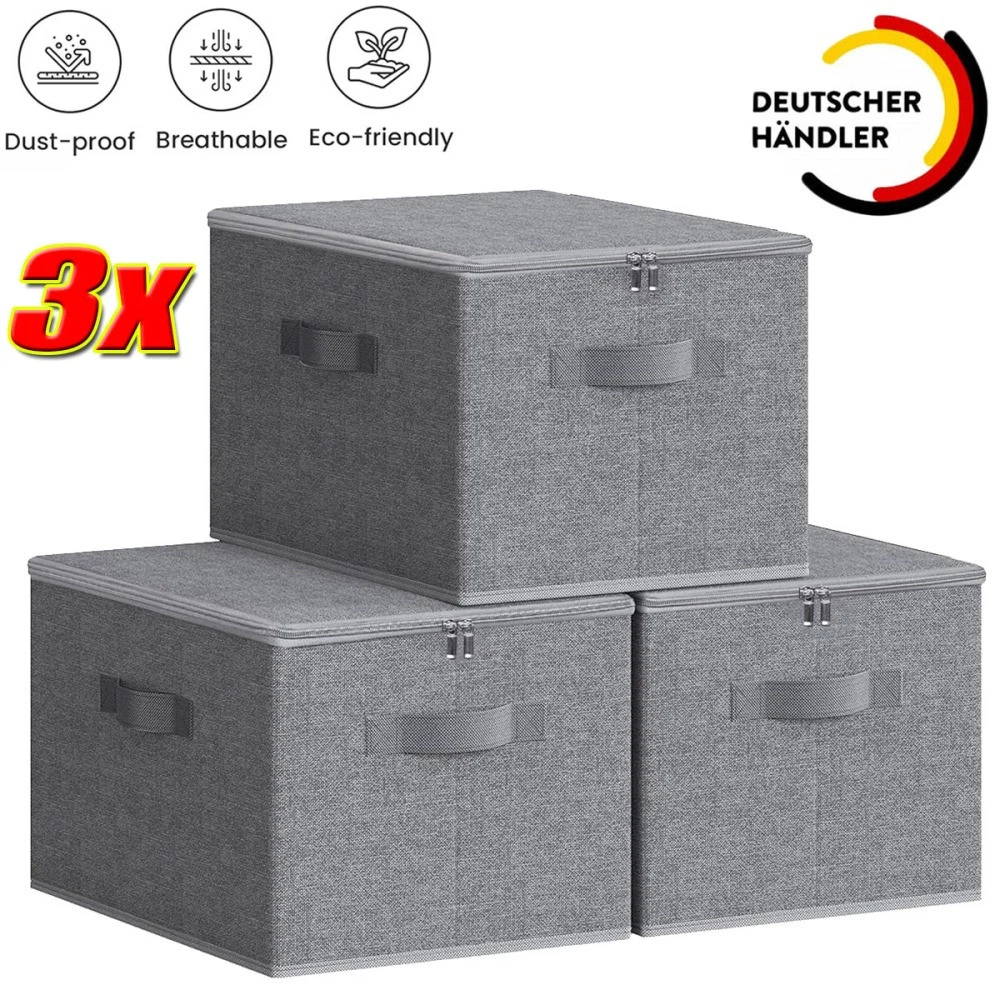 Abschließbare Aufbewahrungsbox Faltbar, 40x30x21 Cm – Mit Zahlenschloss, Stoff, Für Spielzeug & Kleidung