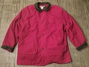 Vintage LL Bean Red Barn Chore Coat Jacket Mens Removable Liner Size L Made USA - Picture 1 of 24