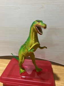 Vintage 1985 Imperial Hartplastik Dinosaurier Spielzeug T-Rex 8" grün gelb - Bild 1 von 11
