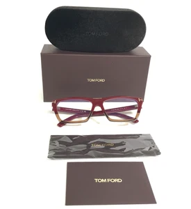 Tom Ford Eyeglasses Frames TF5912-B 083 Red Translucent Brown Cat Eye 57-15-140 - Picture 1 of 13