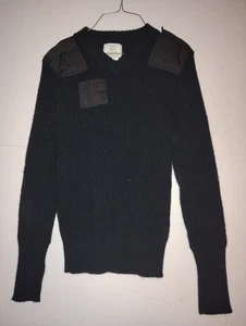 JACK YOUNG ASSOCIATES Wool Pullover Commando Sweater USA Black Men's 42 - Picture 1 of 12
