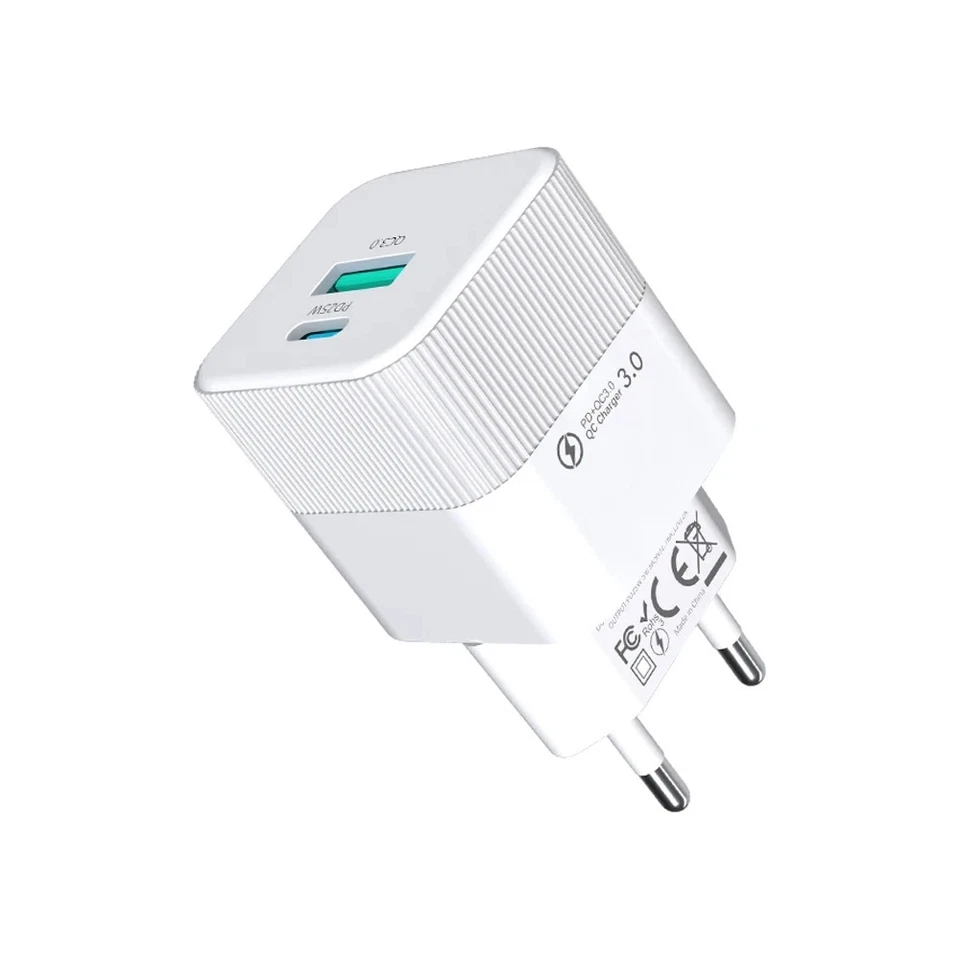 Maleyin 25W Schnell Ladeadapter USB-C + USB-A Ladegerät Netzteil Poweradapter - Bild 1 von 4