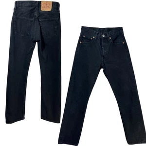 RARE Vintage Levi's 501 Black Jeans - 90s Made in USA Rigid Straight Leg W26 L30 - Bild 1 von 9