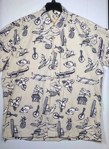 Camisa De Colección John Severson Collection por Kahala Tostada Hawaiana Abotonada Para Hombres Talla XL - Imagen 1 de 6