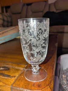 Vaso de jugo Buttercup grabado Fostoria 1942-1959 4 3/4" repuesto - Imagen 1 de 4