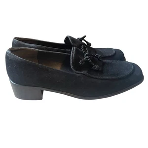 Stuart Weitzman schwarzer Wildleder-Loafer mit Quasten Größe 11,5 - Bild 1 von 9