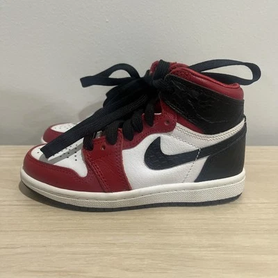 Jordan 1 Retro High TD Satin Snake Shoes CU0450-601 Gym Red Black White Boys 11c - Image 1 of 4