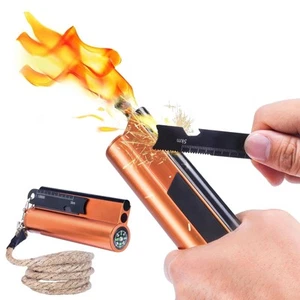 Flint and Steel Fire Starter Kit 7-in-1 Ferro Rod Fire Steel Bushcraft Equipm... - Picture 1 of 6