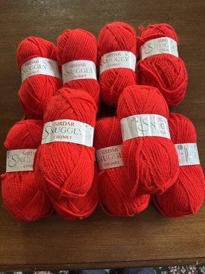 10SK. SIRDAR SNUGGLY CHUNKY YARN 242 LOT 017 RED  50G - Image 1 of 4