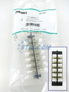 Panel de fibra Panduit FAP12WEIDLC con 12 adaptadores multimodo dúplex LC marfil ~ STSI - Imagen 1 de 5